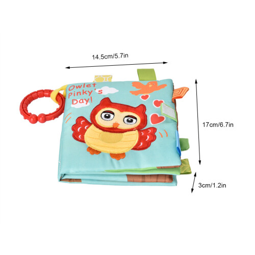 Soft Baby Rattle Book Owl Design 1