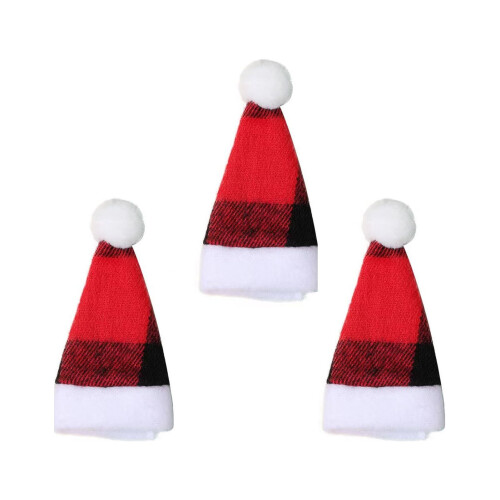 Sacs à couverts de Noël à carreaux, lot de 3
