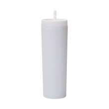 Vaso delgado de 16 oz, vaso acrílico esmerilado de doble pared con