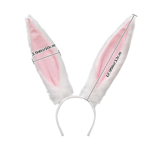 Plush Bunny Ears Headband Set for Easter