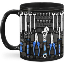 Keramische koffiemok van 325 ml met moersleutelthema