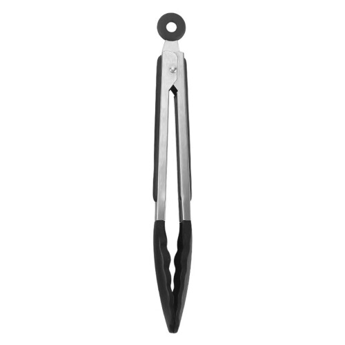 Pinça de cozinha WJSXC em aço inoxidável com ponta de silicone, 18 cm (7 polegadas)