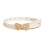 PU Leather Thin Belt Rhinestones-White Children s model 1