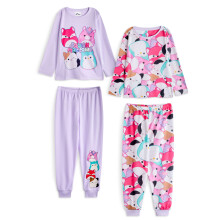 (5-6 Years) Squishmallows Multi-Pack of 2 Long Sleeve Long Leg Pyjama Set (Girls Purple)