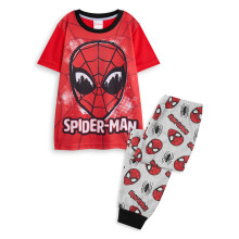 (8-9 Years) Marvel Spiderman Short Sleeve Long Leg Pyjama Set (Boys Red)