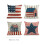 Σετ 4 Καλύμματα Μαξιλαριού από Λινό – Patriotic 4th July Decor 2