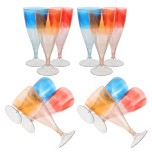 12Stk Plastik Kelche Mit Stiel Tragbar Für Hochzeit Und Camping