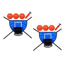2Sets Trampolin Basketballspiel Mit Ball Und Aufblasegerät PVC