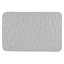 Tapete de Banho Quinlira, Macio, Absorvente e Antiderrapante para Banheiro, Cozinha, Lavanderia e Quarto - Cinza, 40 x 60 cm
