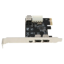 FOR PCI-E1X IEEE1394A4Port(3+1) Firewire-kortadapter Pcie1394A-konverter med 6-pins til 4-pins 1394-kabel for stasjonær PC