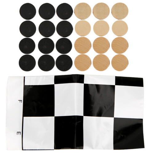 Wooden Board Draughts 24 Pieces 2