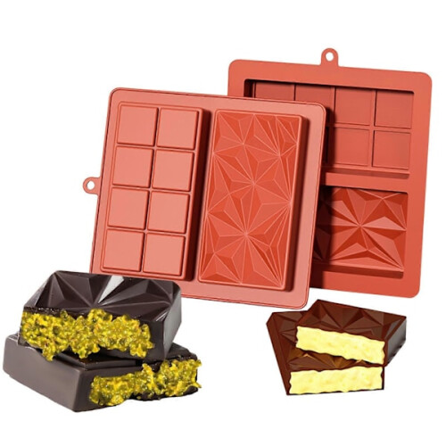 Siliconen chocoladevorm, 2,5 cm diep, 2 stuks 2
