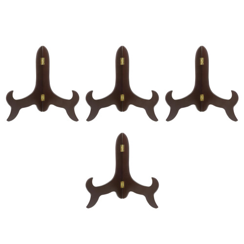 4Pièces Support De En Bois Bambou Marron Pour Décoration