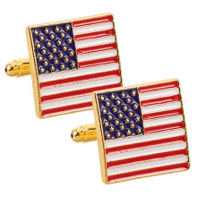 1Paire Boutons De Manchette Patriotiques Usa Métal