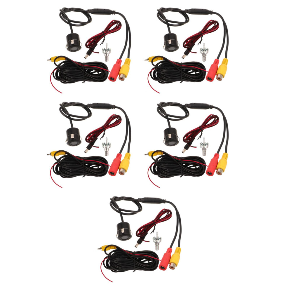 5Pcs Truck Reverse Camera Hd Panoramic Rear View Backup Camera Black 3763865439572