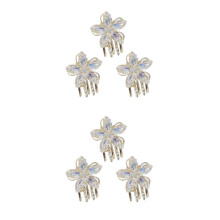 6Pcs Golden Flower Hair Jaw Clips Small Alloy Clasp for Girls