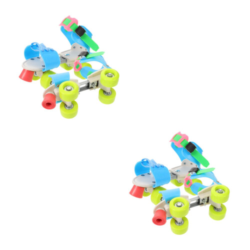 2Pairs Comfortable Double Row Roller Skates Multi-Color for Sport