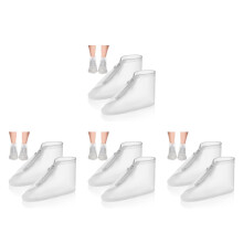 4Paires Sur-Chaussures PVC Imperméables Fermeture Zippée Adulte