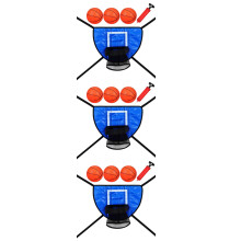 3Sets Complete PVC Trampoline Basketball Hoop Kit Indoor Kids Play Set