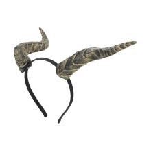 Comfortable Golden PU Horn Headband for Costume