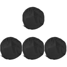 4Pcs Outdoor Gallon Drum Lid Covers Black Oxford Cloth Drawstring