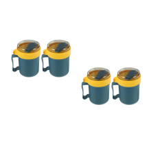 4Pcs Multi-Color Plastic Microwave Soup Containers with Lid and Spoon