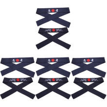 8Pcs Japanese Sushi Chef Headband Navy Tie on Sweat Resistant