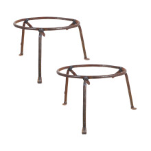2Pcs Golden Steel Camping Tripod, Round Pot Holder for Outdoor Cooking