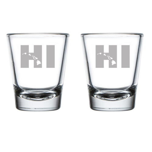 Schnapsgläser-Set im Hawaii-Stil, 2 Stück, 50 ml