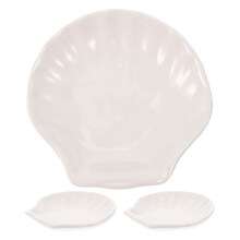 3St Vintage Witte Keramische Schelp Plates Voor Fruitschalen En Hapjes