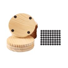 Unfertige Holzuntersetzer, rund, 4 Zoll, Rohling, 4er-Set