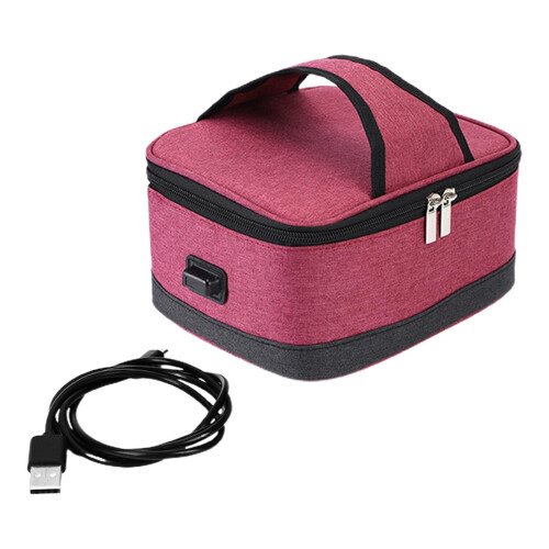 USB Food Warmer Thermal Bag Red 1 Pack