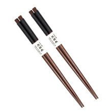 Palillos japoneses de madera natural, negros, 2 pares