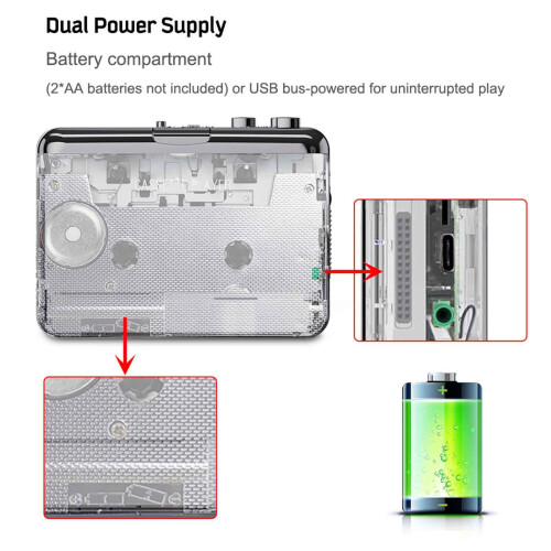 Portable Cassette Player USB MP3 Retro