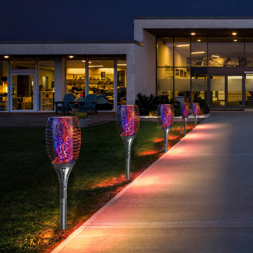 (1 Pack) 7 Color Solar Led garden Flame Torch Light 1