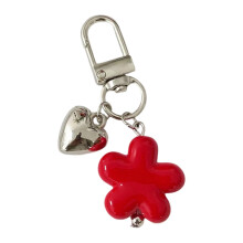 Lovely Floral Keyring Dainty Charm Key Organiser Gift For-Red
