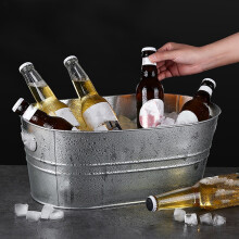 Ovaler Eisbehälter aus verzinktem Eisen, Edelstahl, 1 Stück