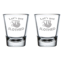 Shotglaasjes set "Let's Get Slothed" (2 stuks, 50 ml)