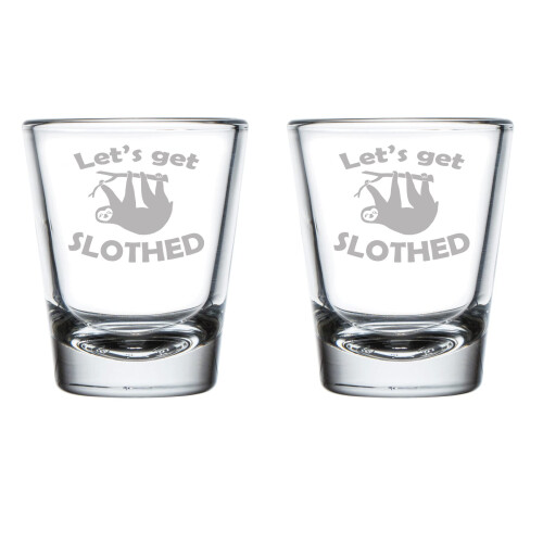 Schnapsgläser-Set „Let's Get Slothed“, 2 Stück, 50 ml