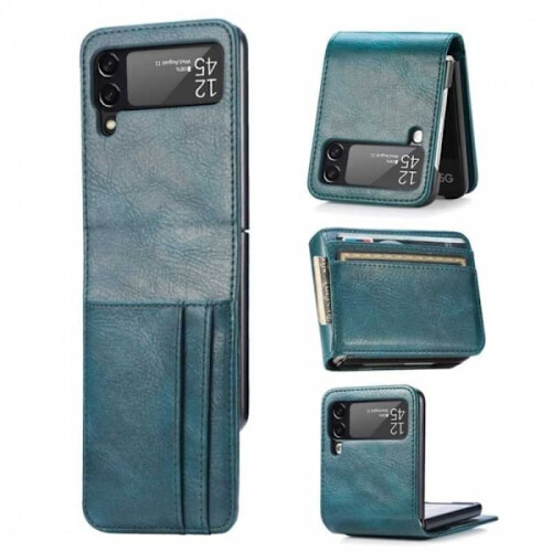 Capa carteira com 4 compartimentos compatível com Samsung Z Flip3 - Verde