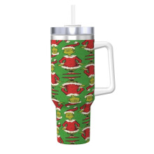 Grin-Ch 40oz Stainless Steel Tumbler with Handle and Straw