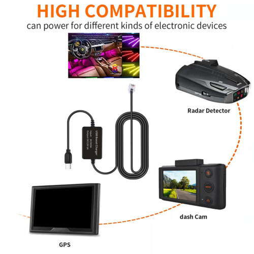 5V à 12V USB C au câble d'amplification de courant RJ11 pour les 1