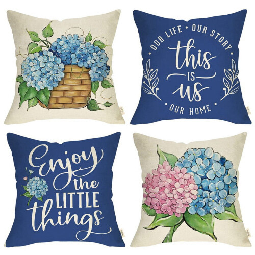 Vårkuddfodral i lantlig stil, 4-pack, 4 st