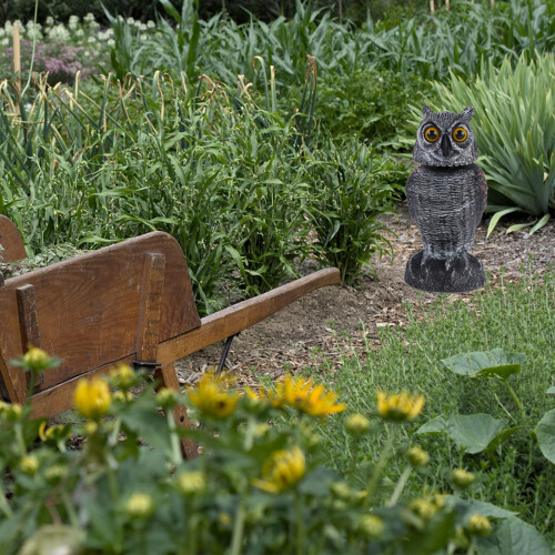Plastic Owl Decoy 16.5" Outdoor Bird Repellent 2