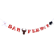 San Ferminin päivän vedä lippujuhlan banneri
