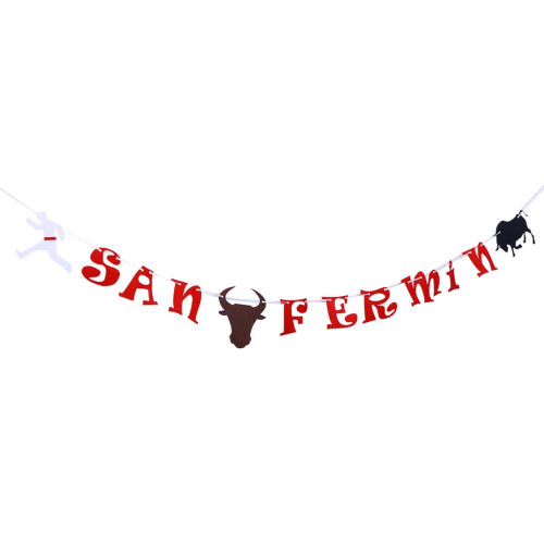 San Ferminin päivän vedä lippujuhlan banneri