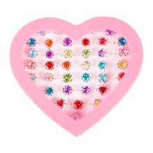 Mizh Kids Jewel Rings Justerbare Rhinsten 36 stk.
