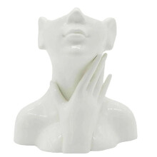 Nordische Keramikvase mit Halbgesichtsdesign