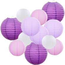 Paper Lanterns Round Hanging Decor 12 pcs 6 8 10 12 inch