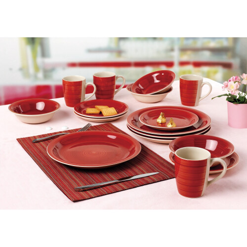 Studio dinnerware set hand painted green 16-piece 2